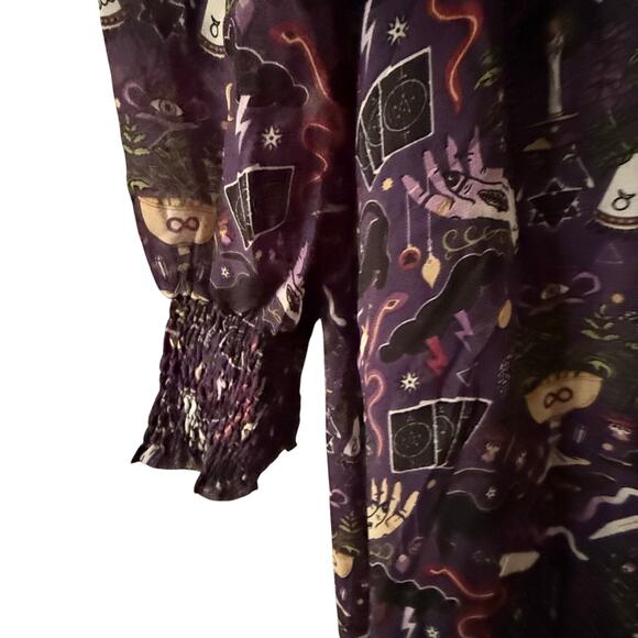 Disturbia Modern Mystic Puff Sleeve Witchy Gothic Maxi Dress Size 4 - Picture 6 of 10